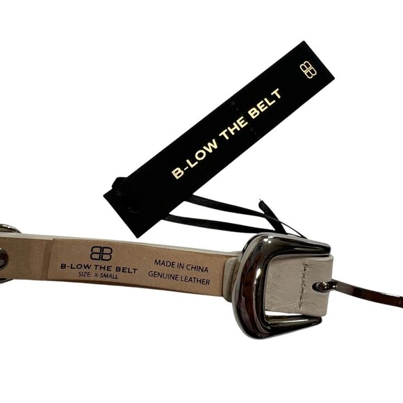 B-Low The Belt Ames Studded Leather Belt in Cream - Picture 3 of 6